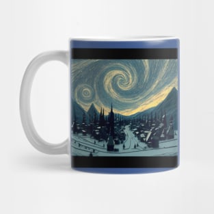 Starry Night Over Hogsmeade Village Mug